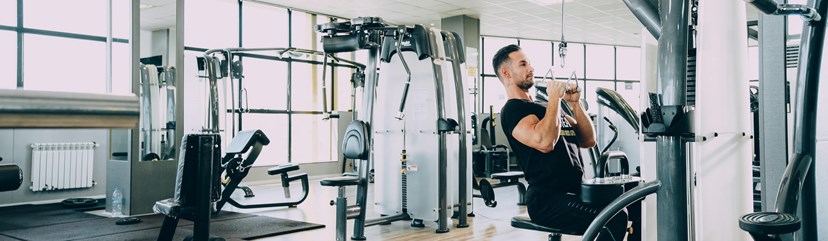 Student exercising in the gym