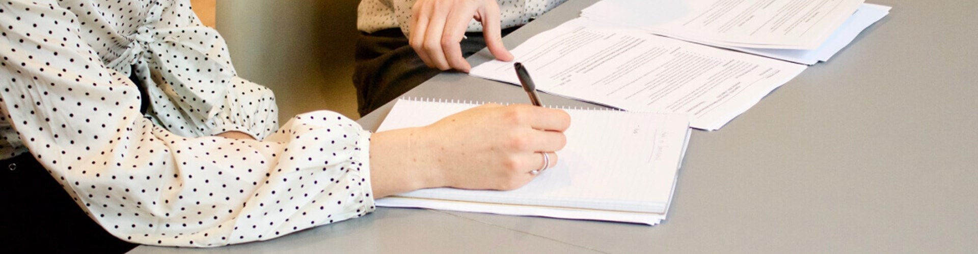 Students completing some paperwork