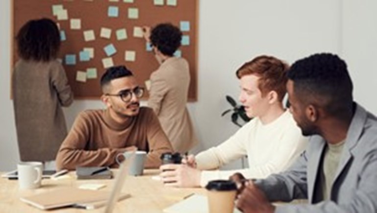 Students in discussion in the classroom