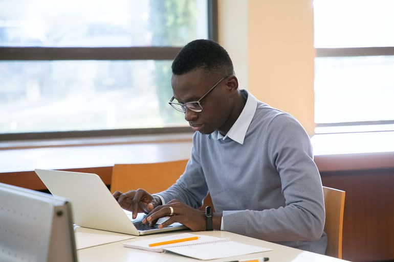 Man using laptop