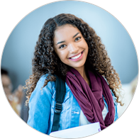 A female student smiling