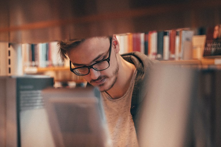 Student in the Library