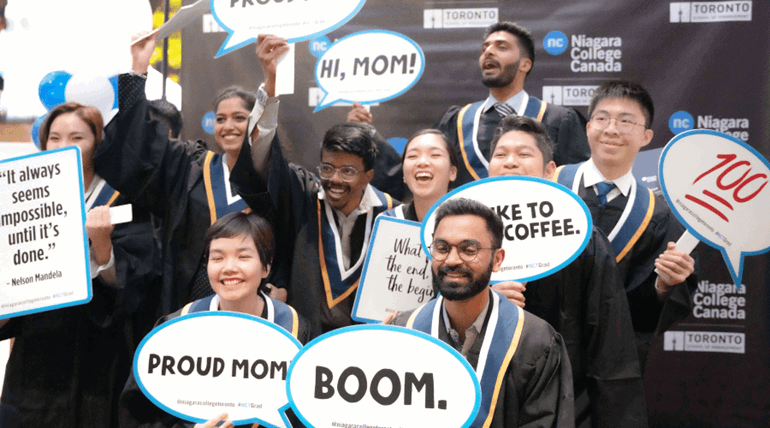 Students enjoying graduation