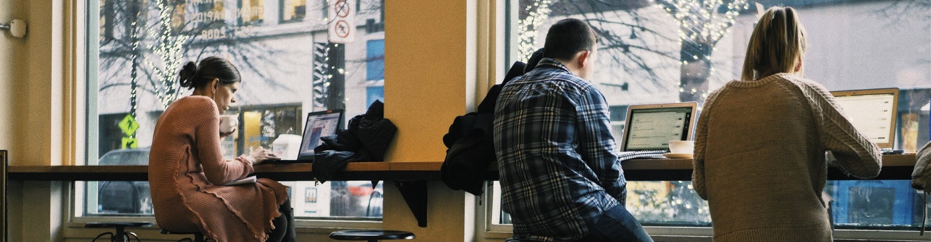 Students browsing on laptop
