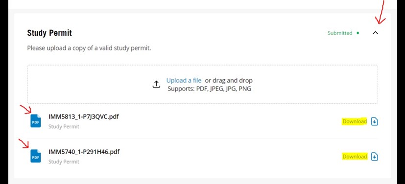 Study permit upload
